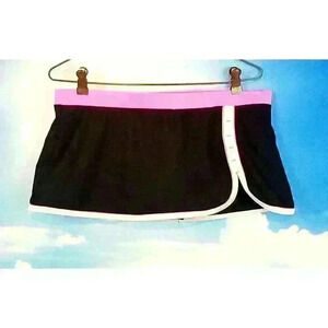 DANSKIN NOW Woman BLACK Swim Bathing Suit SKORT Tennis shorts Activewear size Lg